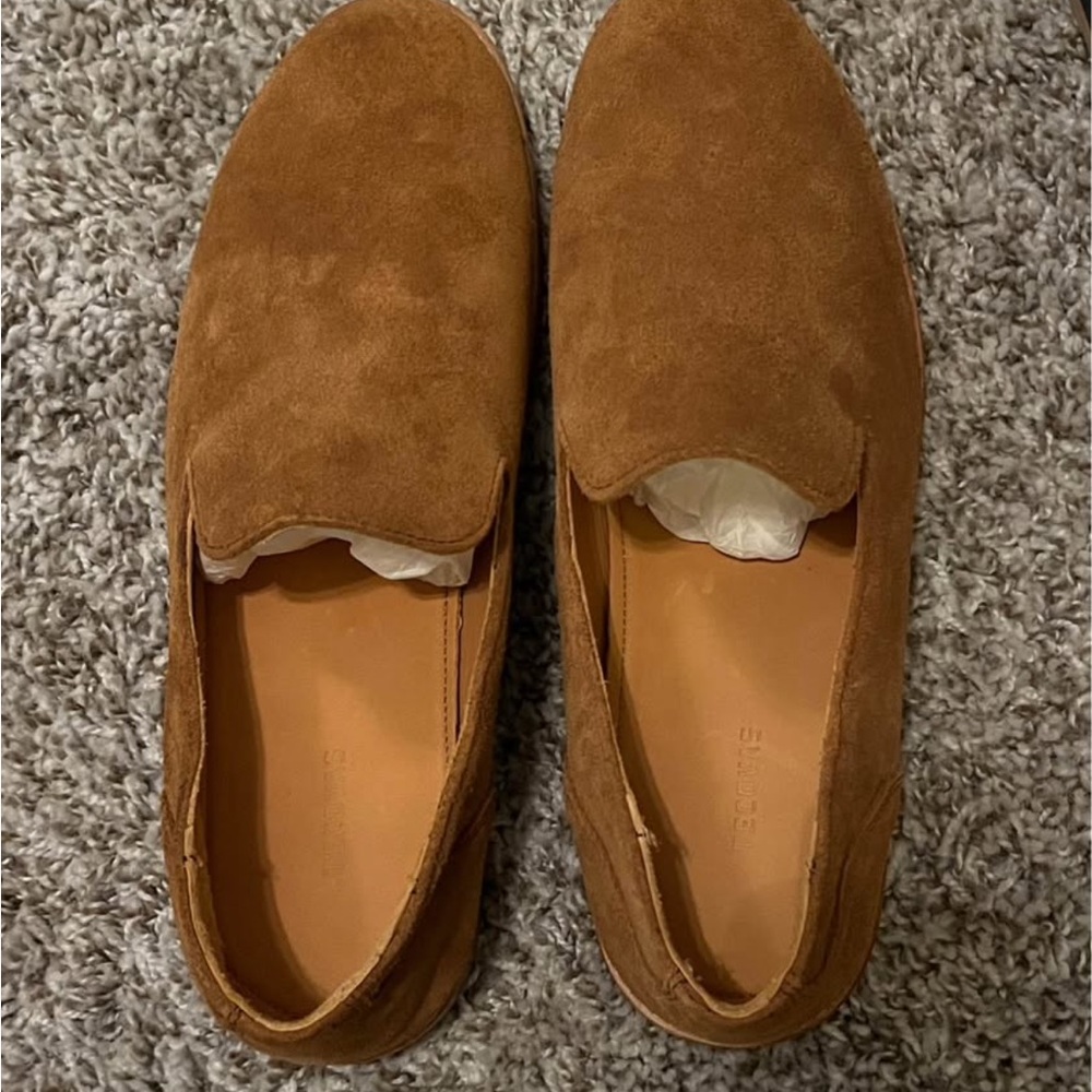 Tecovas Tan Suede Slip-On Loafers